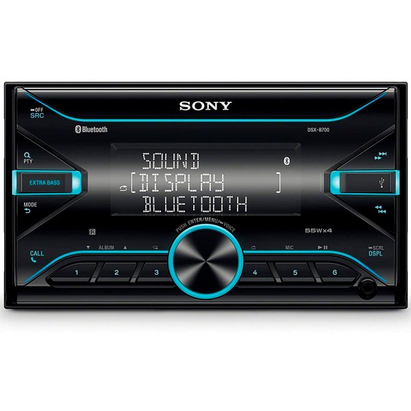Sony dsx-b710d receptor multimedia din doble bluetooth 4x55w para el coche con control por voz extrabass usb aux