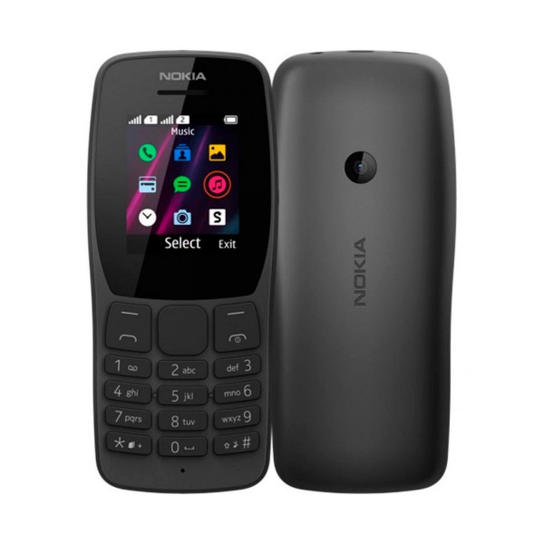 Nokia 110 negro móvil gsm dual sim 1.77'' qqvga 4mb hasta 32gb con sd cámara qvga fm